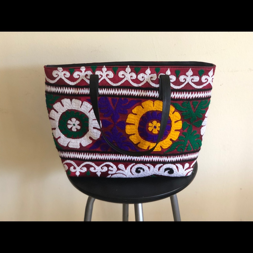 Yady’s Fashion Satin Embroidery Tote handbag
